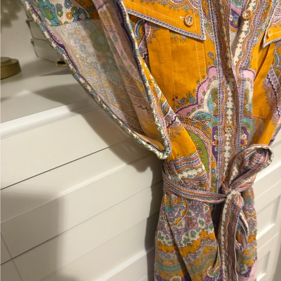 Zimmerman Lola Belted Paisleyprint Linengauze Playsuit - Picture 7 of 9